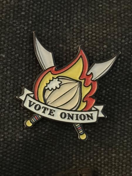 "Vote Onion" Pin