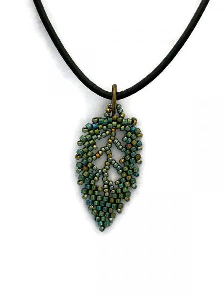 Megan Horan beaded leaf necklace picture