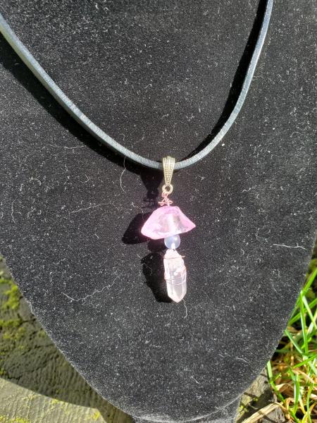 Pink "Mushroom" Gem Necklace