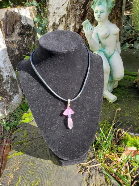 Pink "Mushroom" Gem Necklace picture