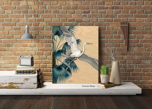 Egret in Flight Canvas Print