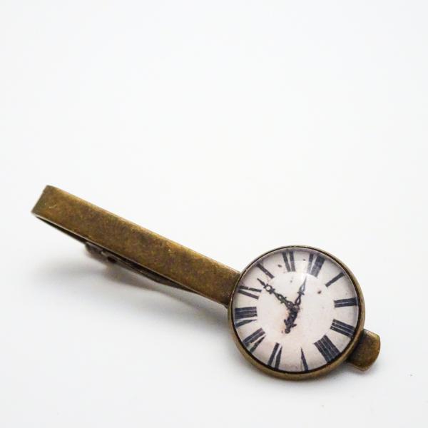 Clockface Tie Clip | Paper Watch Face Tie Clip