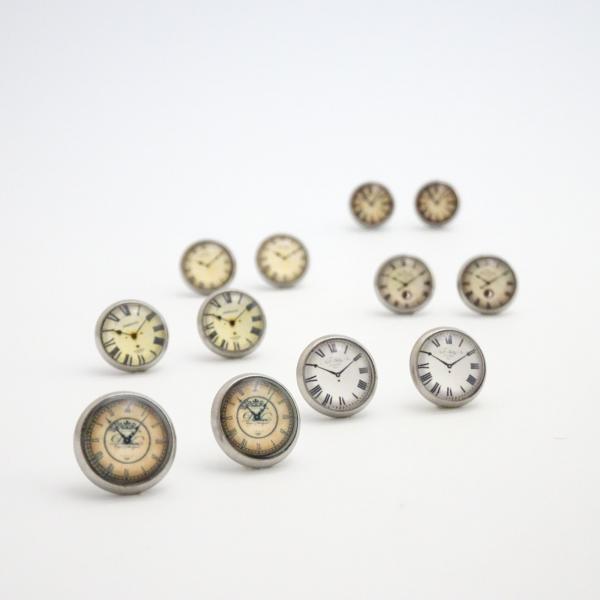 Clock Face Earrings | Steampunk Watch Face Ear Studs