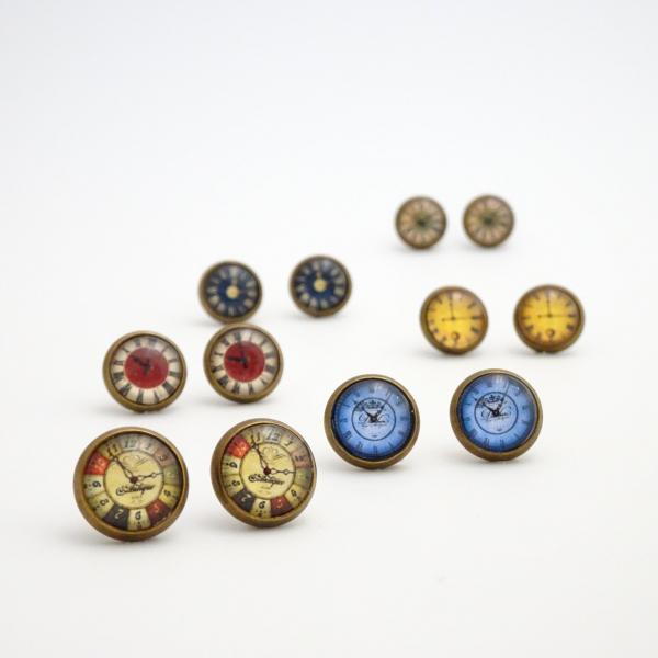 Clock Face Earrings | Steampunk Watch Face Ear Studs