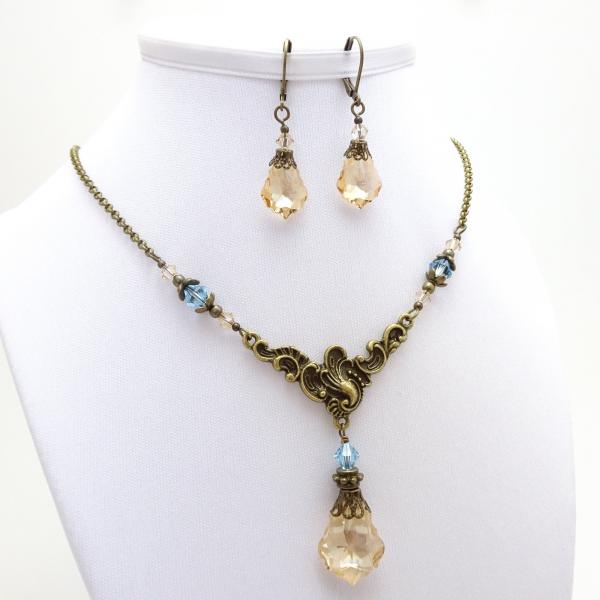 Swarovski Titanic Necklace | Victorian Crystal Necklace & Earrings Set picture