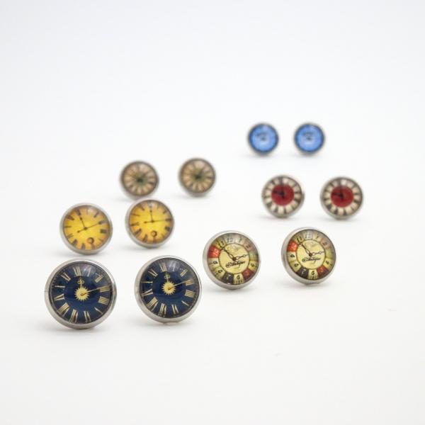 Clock Face Earrings | Steampunk Watch Face Ear Studs