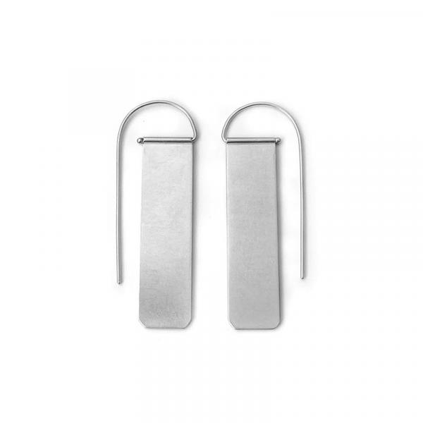 Rectangular Silver Earrings