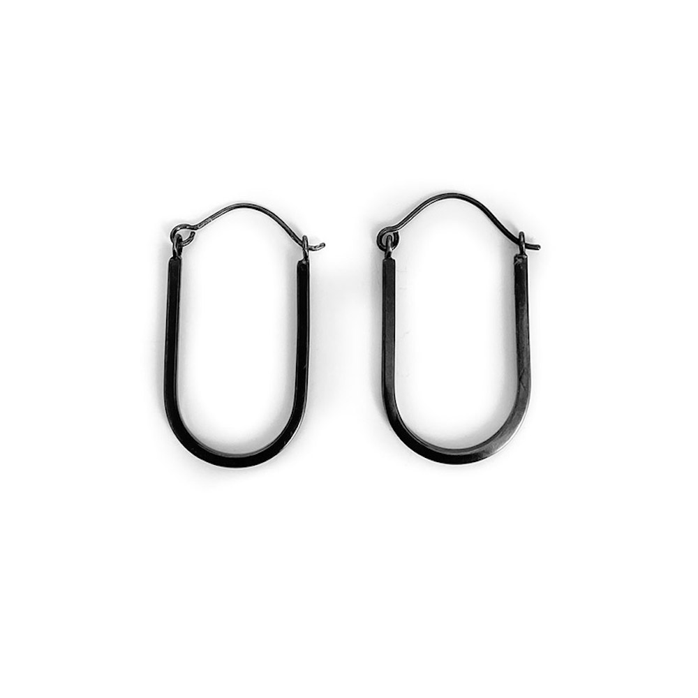 U Shape Silver Hoops picture