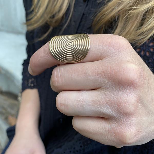 Bronze and Silver Spiral Ring picture