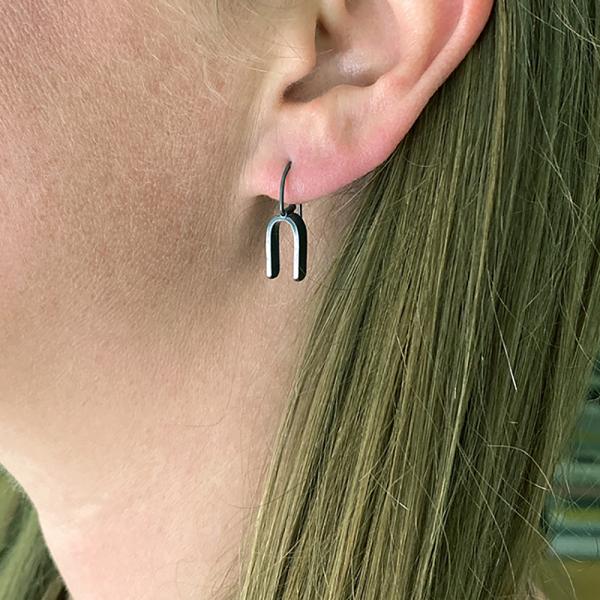 Minimal Oxidized Silver Earrings (Small) picture
