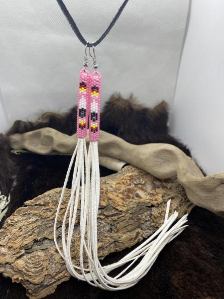10' Beaded feather earrings picture