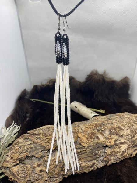 6" Beaded fringe earrings picture