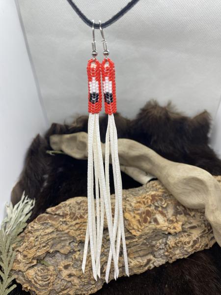 6" Beaded fringe earrings picture