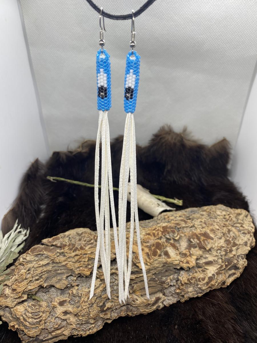 6" Beaded fringe earrings picture