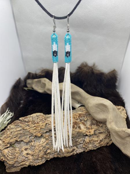 6" Beaded fringe earrings picture