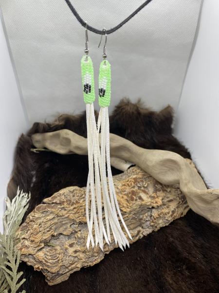 6" Beaded fringe earrings picture