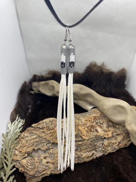 6" Beaded fringe earrings picture