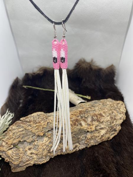 6" Beaded fringe earrings picture