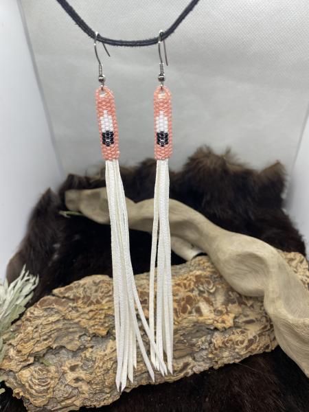 6" Beaded fringe earrings picture