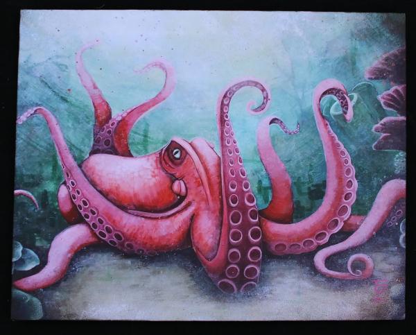 Pink Octopus on Canvas picture