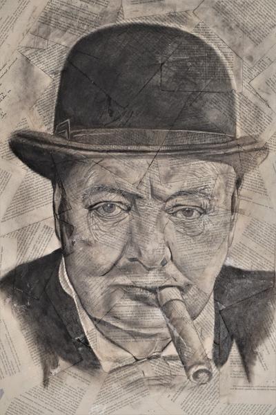 Winston Churchill, Three dimensional wall art 48" by 48" picture