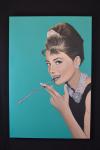 Holly Golightly (Audrey Hepburn) 24" by 36" oil on canvas