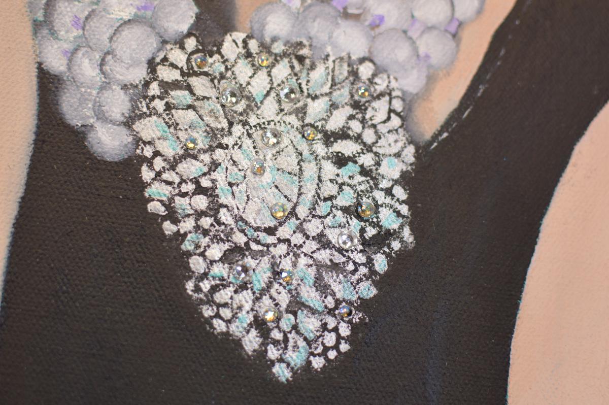 Holly Golightly (Audrey Hepburn) 24" by 36" oil on canvas picture