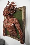 Escape artist, Framed Acrylic sculpture 30"w by 42"h