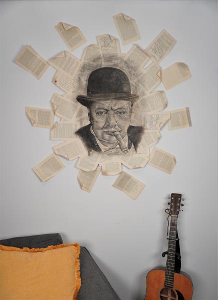 Winston Churchill, Three dimensional wall art 48" by 48" picture