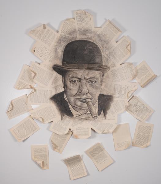 Winston Churchill, Three dimensional wall art 48" by 48"