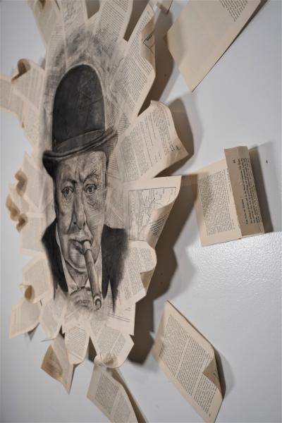 Winston Churchill, Three dimensional wall art 48" by 48" picture