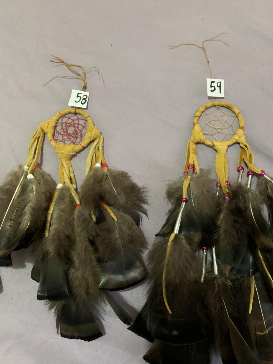 Traditional Leather and Feather Dream Catchers picture