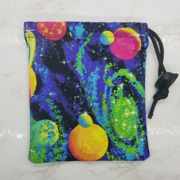 Large Blue Galaxy Planet Dice Bag | D&D Dice Bag | Dungeons and Dragons Dice Bag | For Tabletop Gamers, Role-players, Dice picture