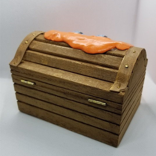 Orange Mimic Dice Box | Dungeons and Dragons Dice Box | For Tabletop Gamers, Role-players, Dice, Miniatures, Notes picture