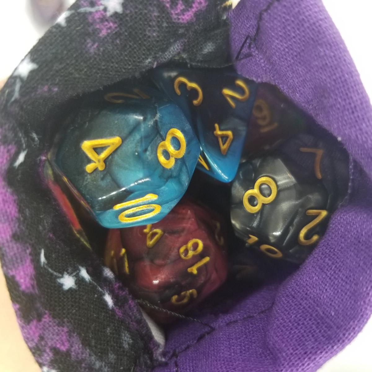 Small Purple Planet Constellation Dice Bag | D&D Dice Bag | Dungeons and Dragons Dice Bag | For Tabletop Gamers, Role-players, Dice picture