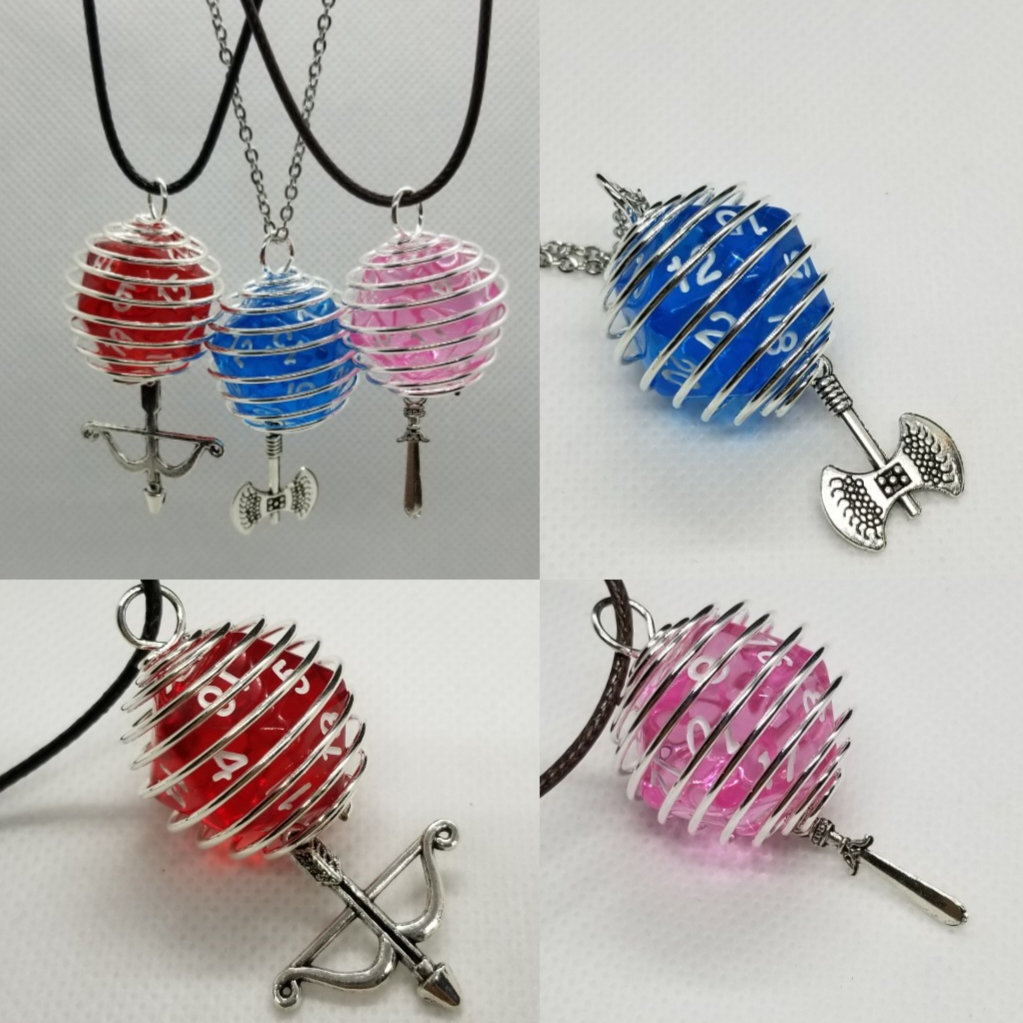 Marbled D20 Necklaces | Dungeons and Dragons Dice Necklace | For Tabletop Gamers, Role-players, Jewlery picture