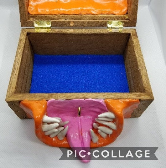 Orange Mimic Dice Box | Dungeons and Dragons Dice Box | For Tabletop Gamers, Role-players, Dice, Miniatures, Notes picture