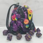 Large Purple Planet Constellation Dice Bag | D&D Dice Bag | Dungeons and Dragons Dice Bag | For Tabletop Gamers, Role-players, Dice