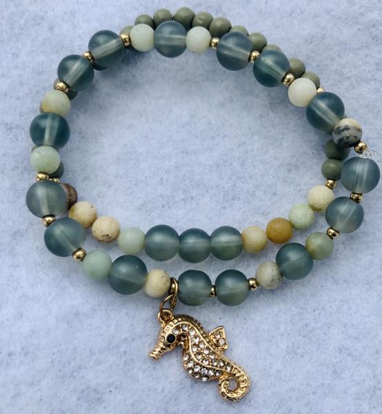 Jade Beaded Bracelet Set 2pc picture