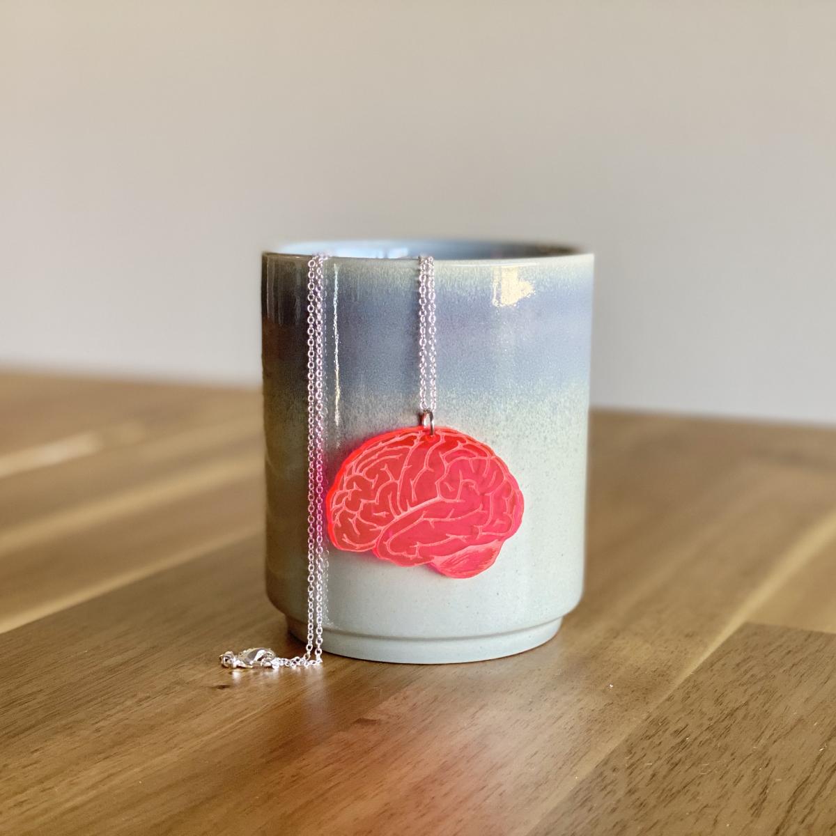 Neon Acrylic Brain Necklace picture