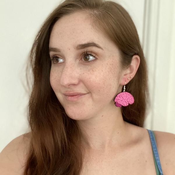 Hand-Painted Brain Earrings picture