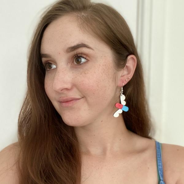 Hand-Painted Pill Fly Earrings picture