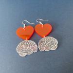 "Love on the Mind" Brain & Heart Acrylic Earrings