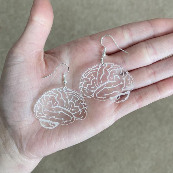 Neon Green or Clear Brain Earrings picture