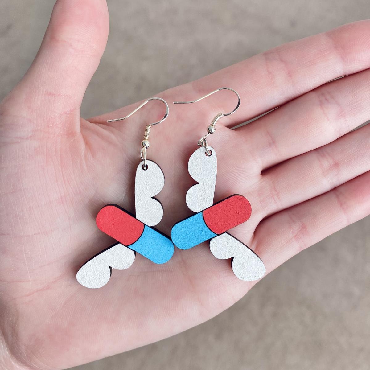 Hand-Painted Pill Fly Earrings picture