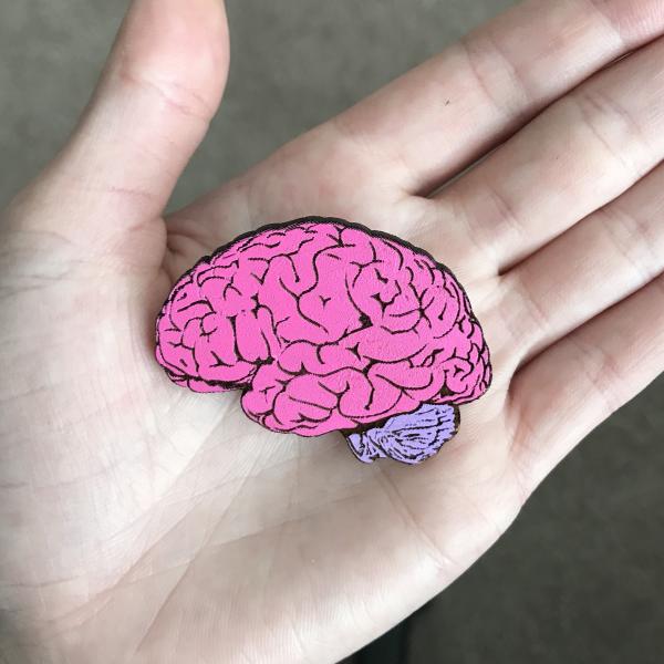 Hand-Painted Brain Pin picture