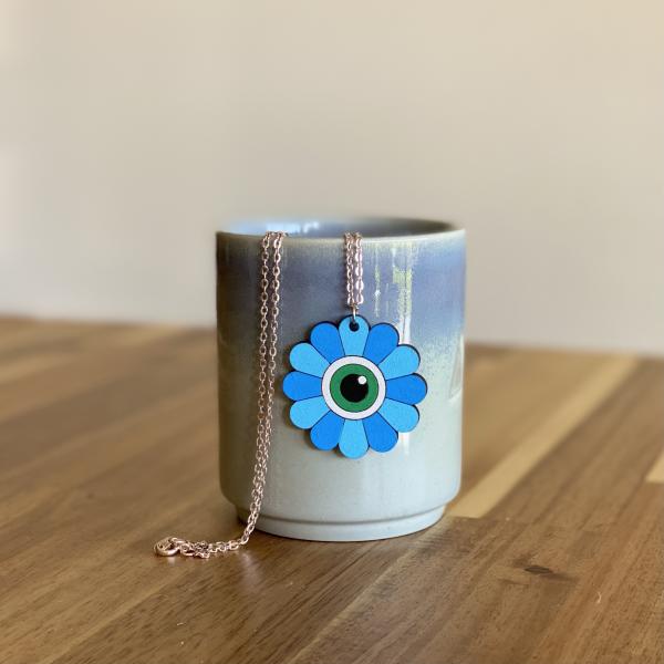 Hand-Painted Eye Flower Necklace