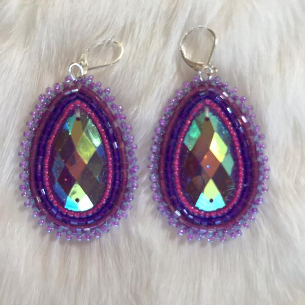 Purple Beaded Teardrops