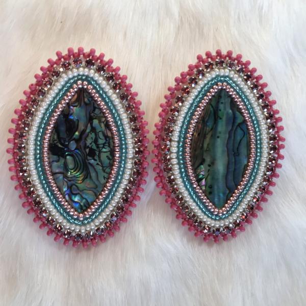 Abalone statement earrings