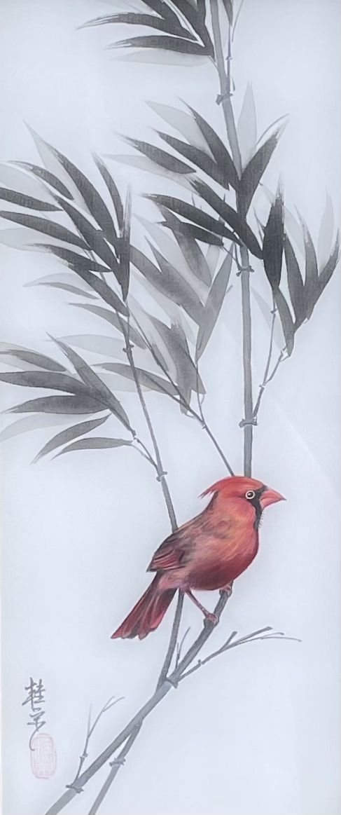 Cardinal on Bamboo